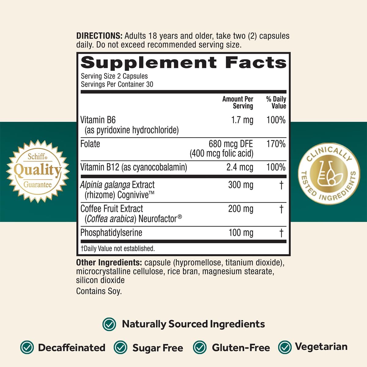 NEURIVA Ultra Decaffeinated Brain Supplement 60 Capsules